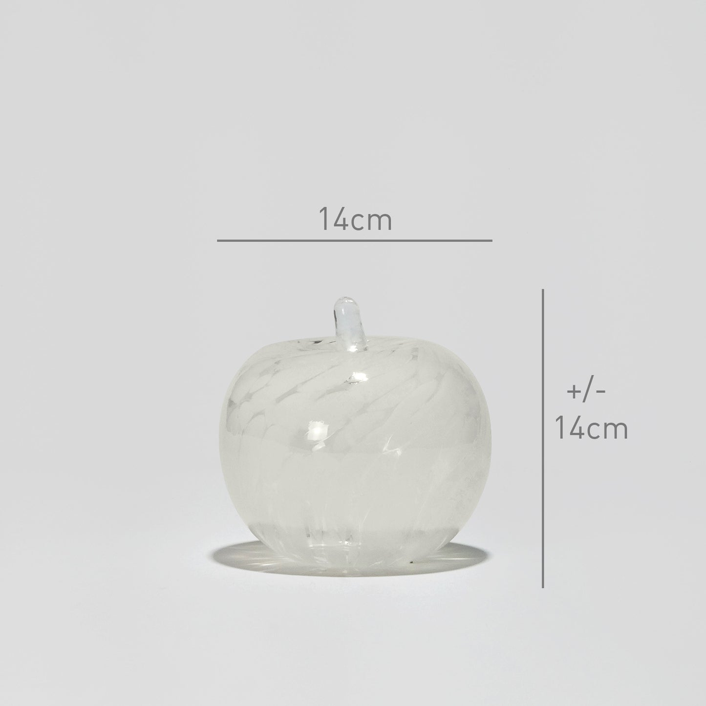Glass decoration APPLE in Opal and Sand Glass Color Grains-Dimensions-GLASSCOR