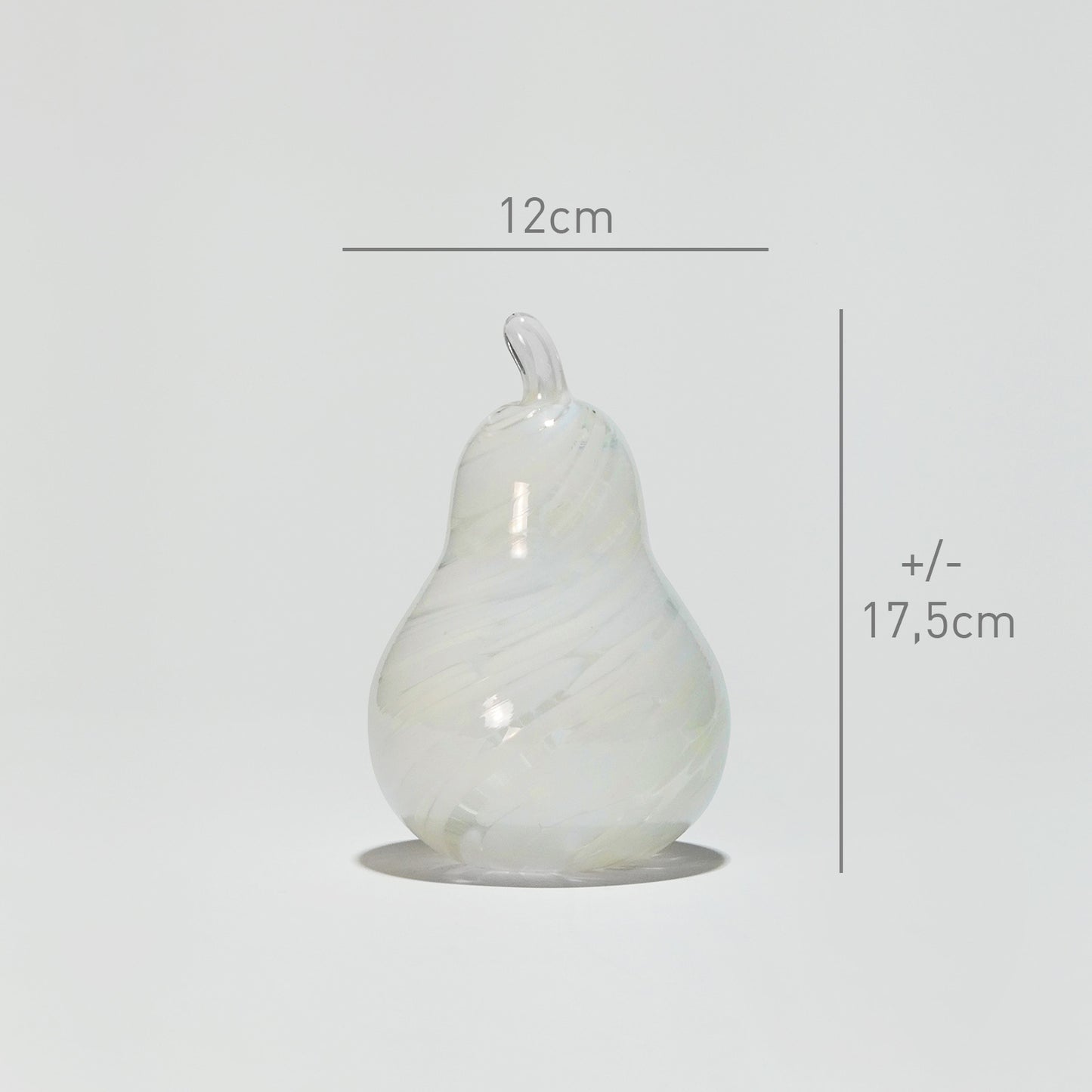 Glass decoration PEAR in Opal and Sand Glass Color Grains-Dimensions-GLASSCOR