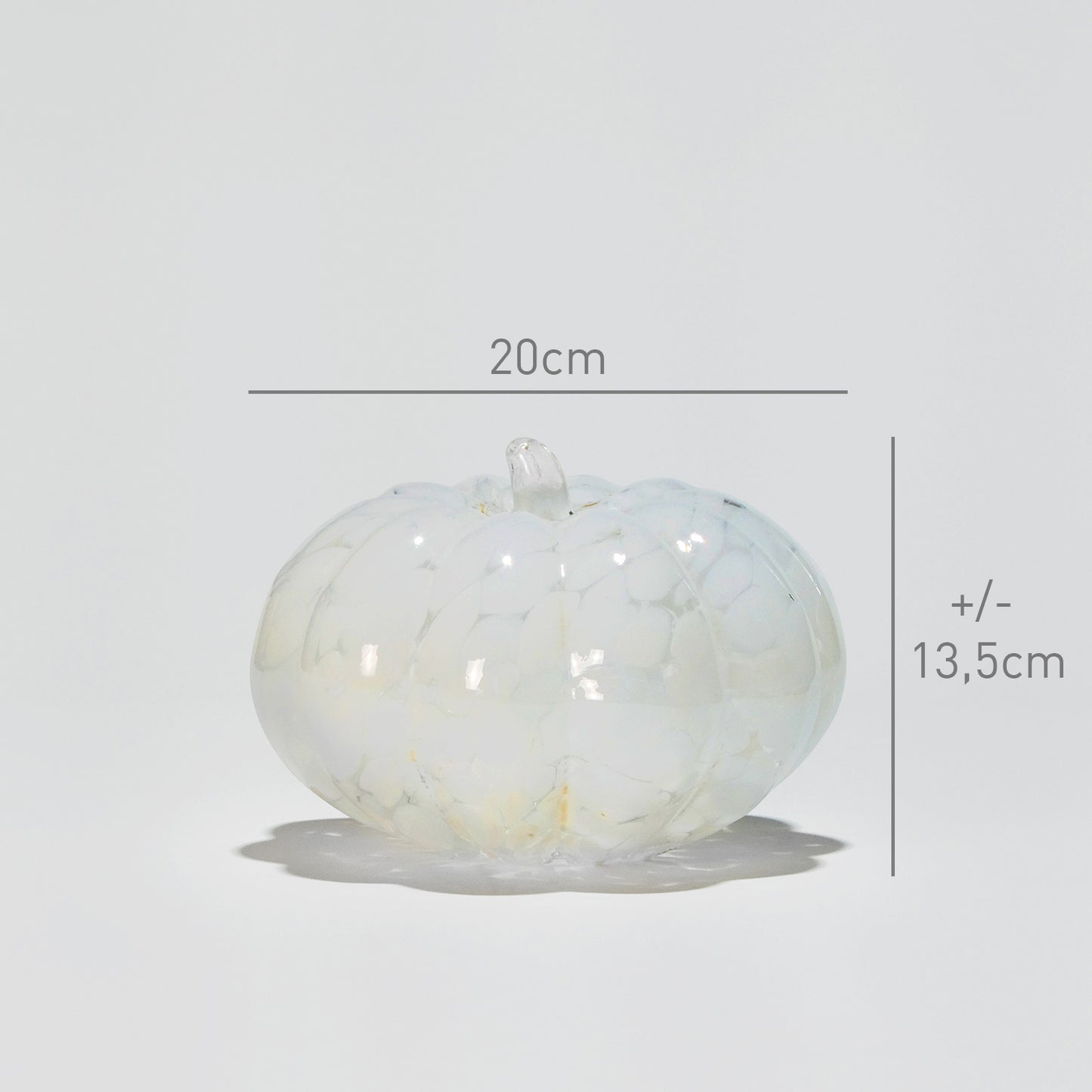 Glass decoration PUMPKIN in Opal and Sand Glass Color Grains-Dimensions-GLASSCOR