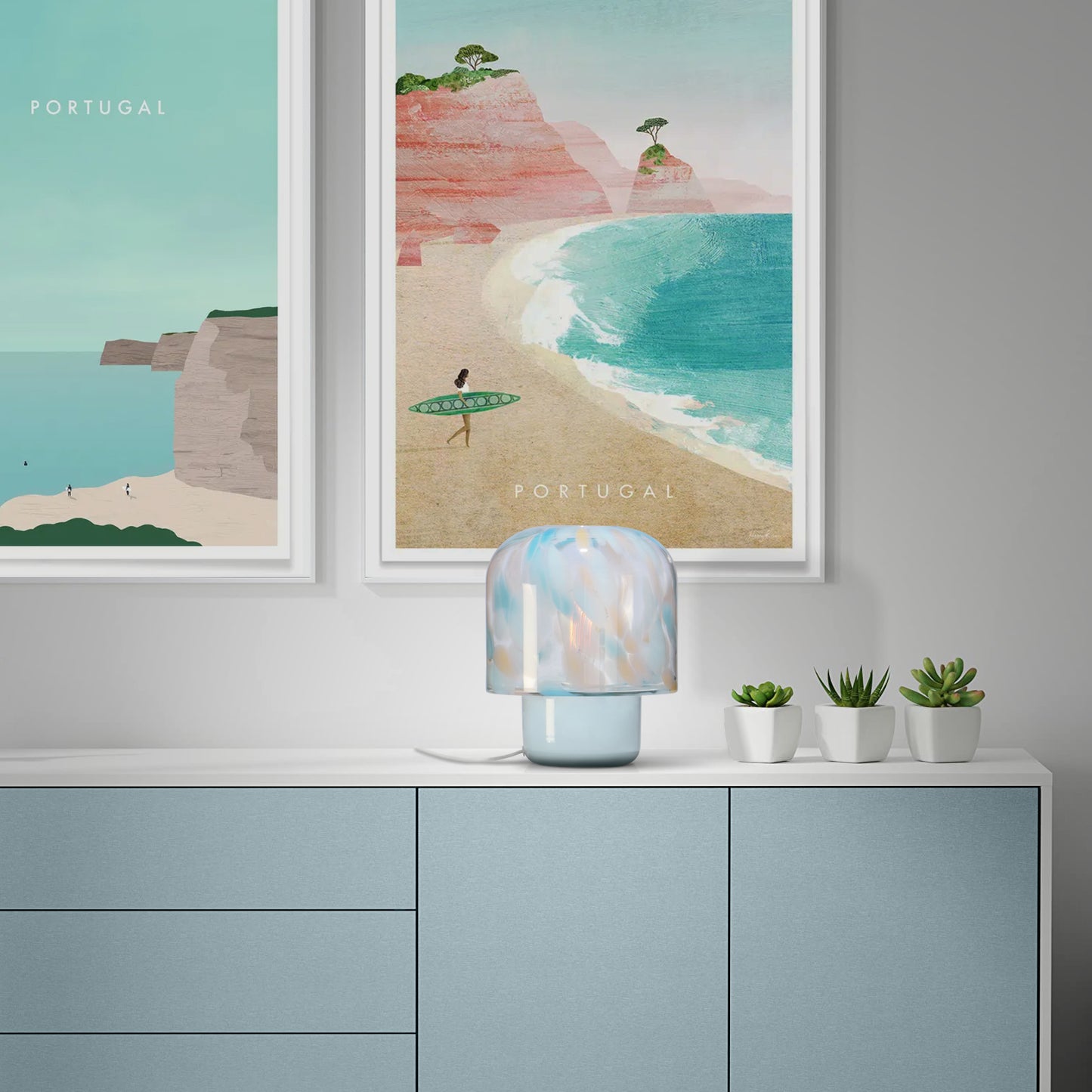 Glass table lamp NIU blue | ambient | Glasscor Store