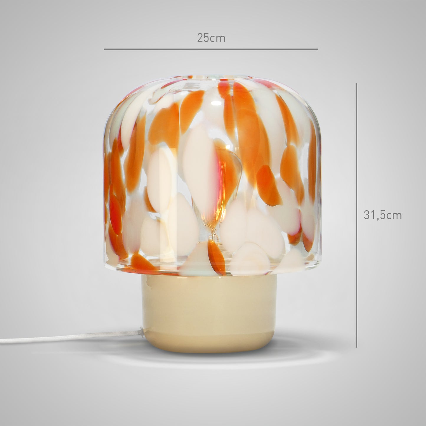 Glass table lamp NIU green | dimensions | Glasscor Store