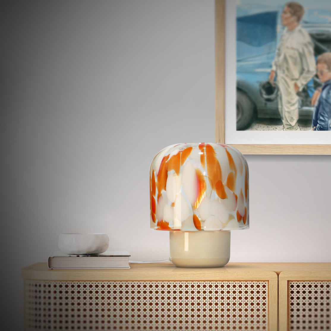Glass table lamp NIU green | ambient 2 | Glasscor Store