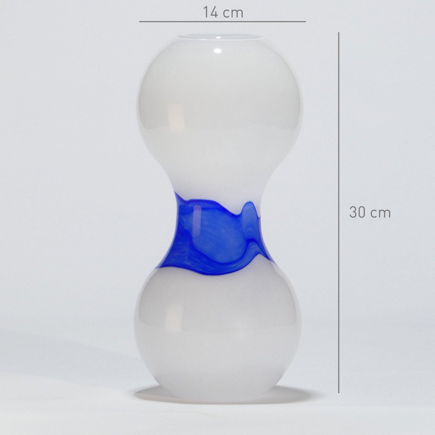 Glass Vase Large FLOW Blue - Glasscor Store