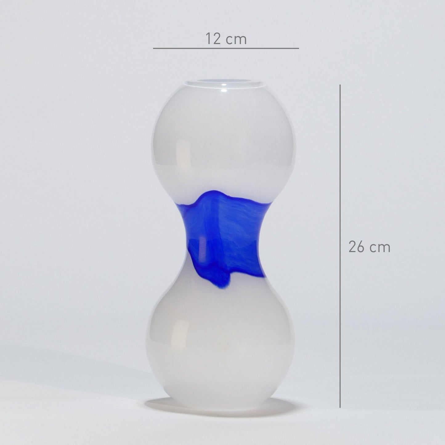 Glass Vase MD FLOW Blue - Glasscor Store