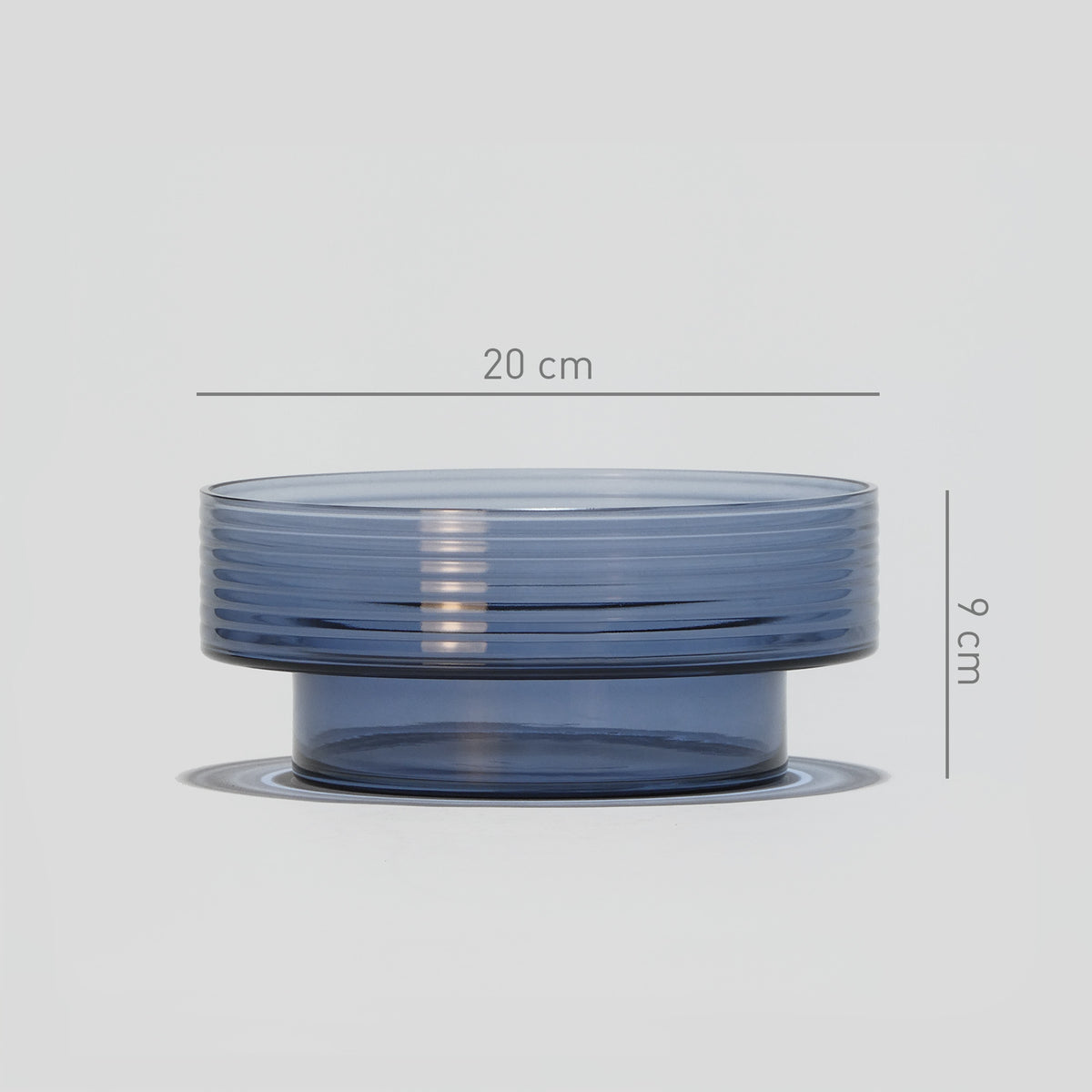Glass Candle Holder GLOW TOGETHER Large Boreal Blue-DIMENSIONS-GLASSCOR