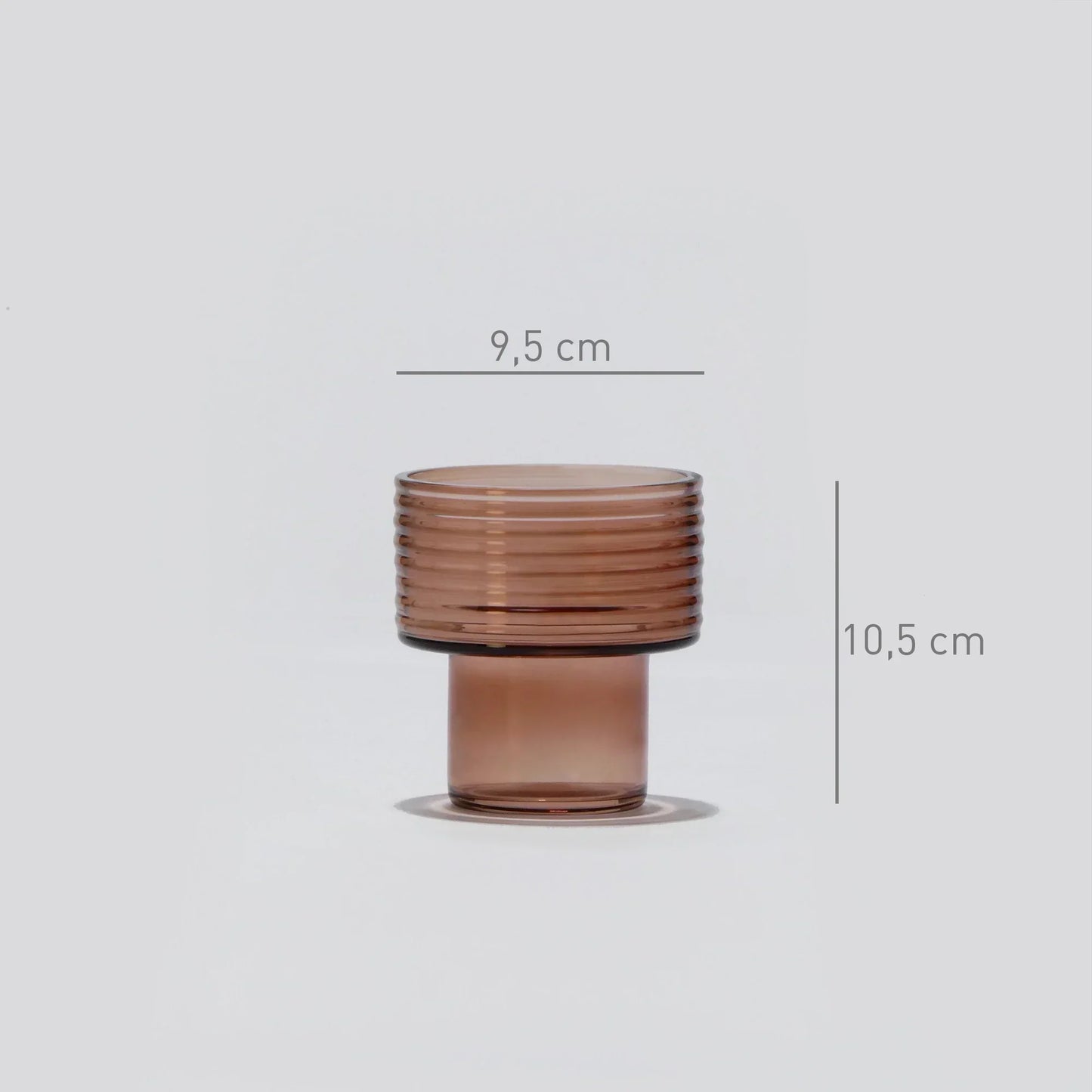 Pack of 3 Glass Candle Holders GLOW TOGETHER Mocha Mousse-DIMENSIONS-GLASSCOR