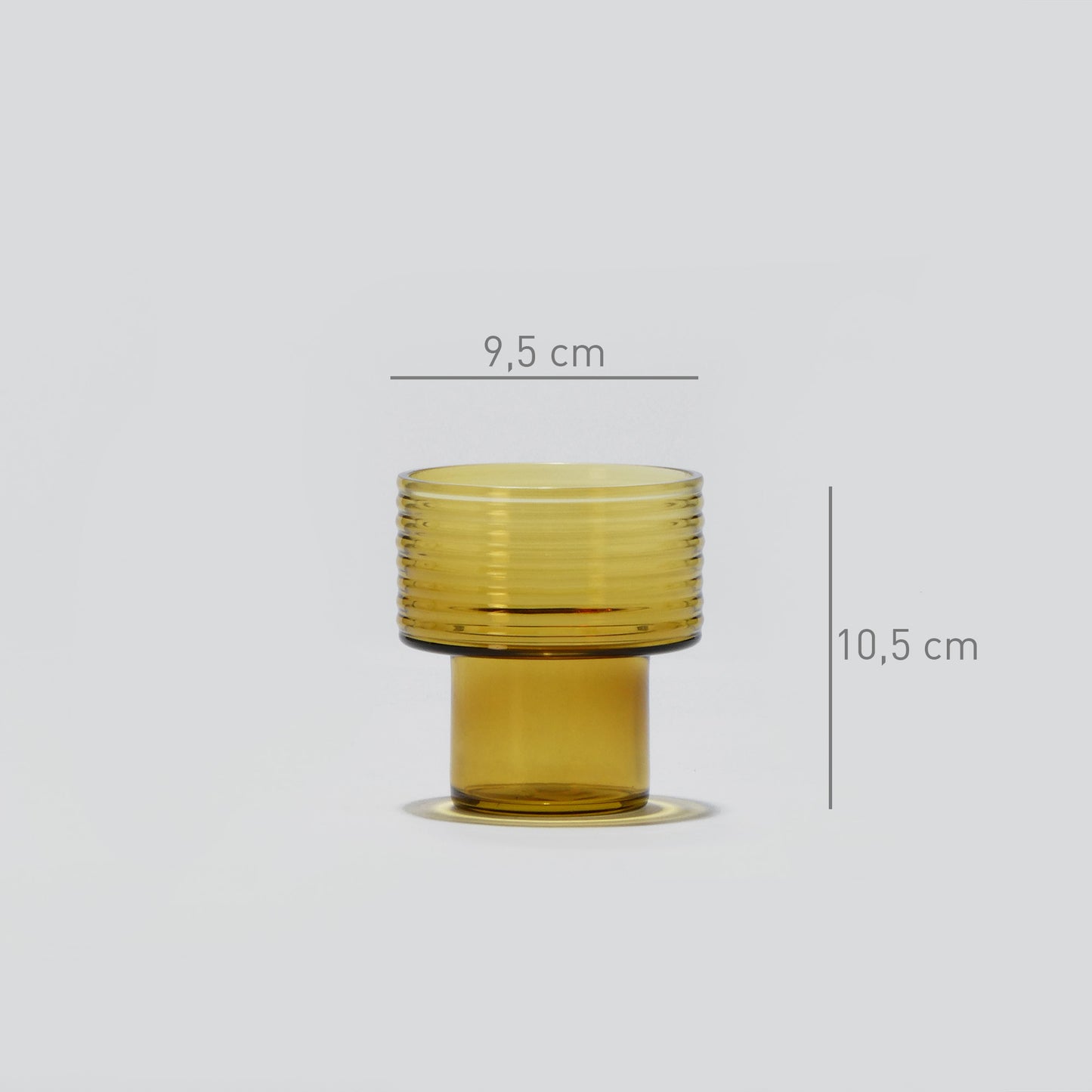 Pack of 2 Glass Candle Holders GLOW TOGETHER Mustard-DIMENSIONS-GLASSCOR