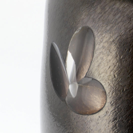 Glass Vase Large LÓTUS Black - Glasscor Store