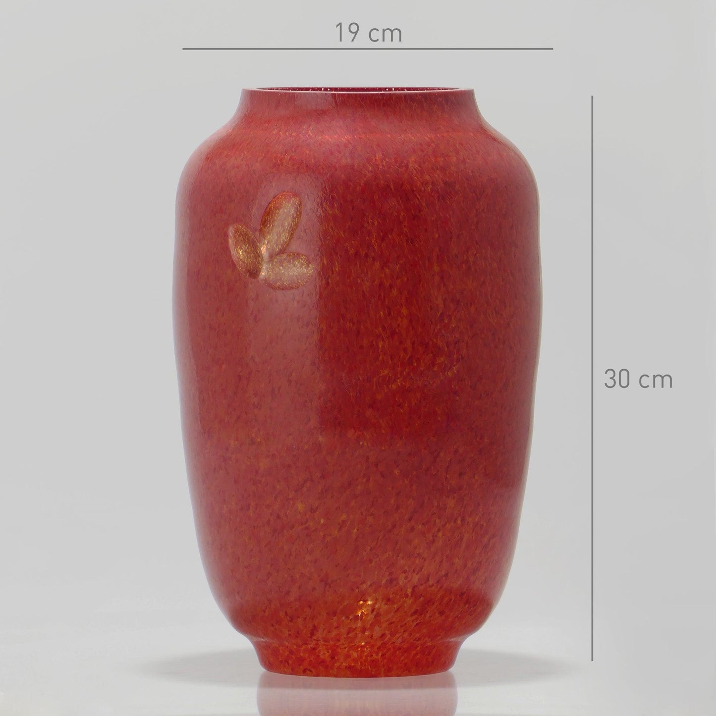 Glass Vase Large LÓTUS Red - Glasscor Store