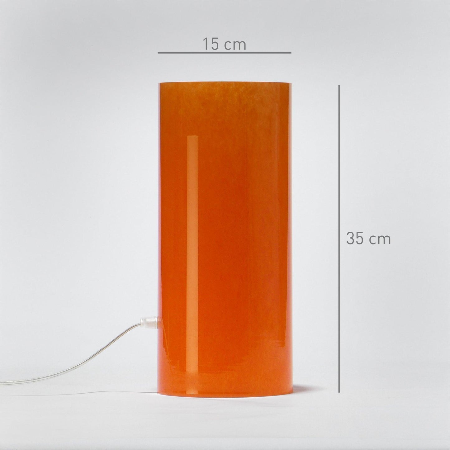 Glass Lamp GEOMETRIC Cylinder Orange - Glasscor Store