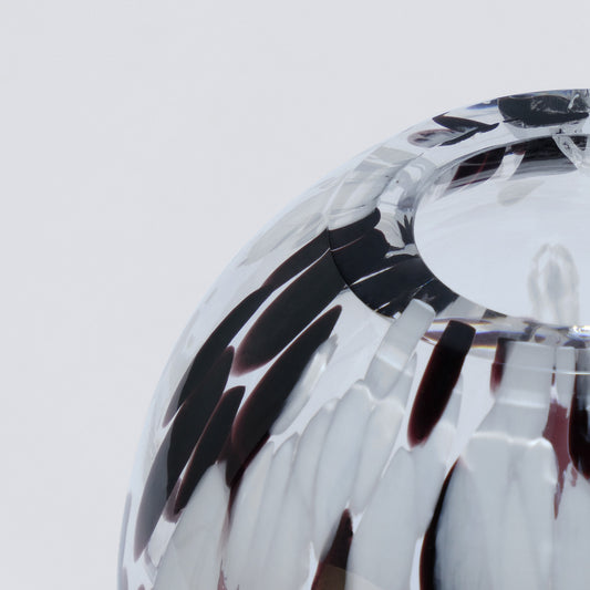 Glass Vase Low POP CHIC Opal and Black