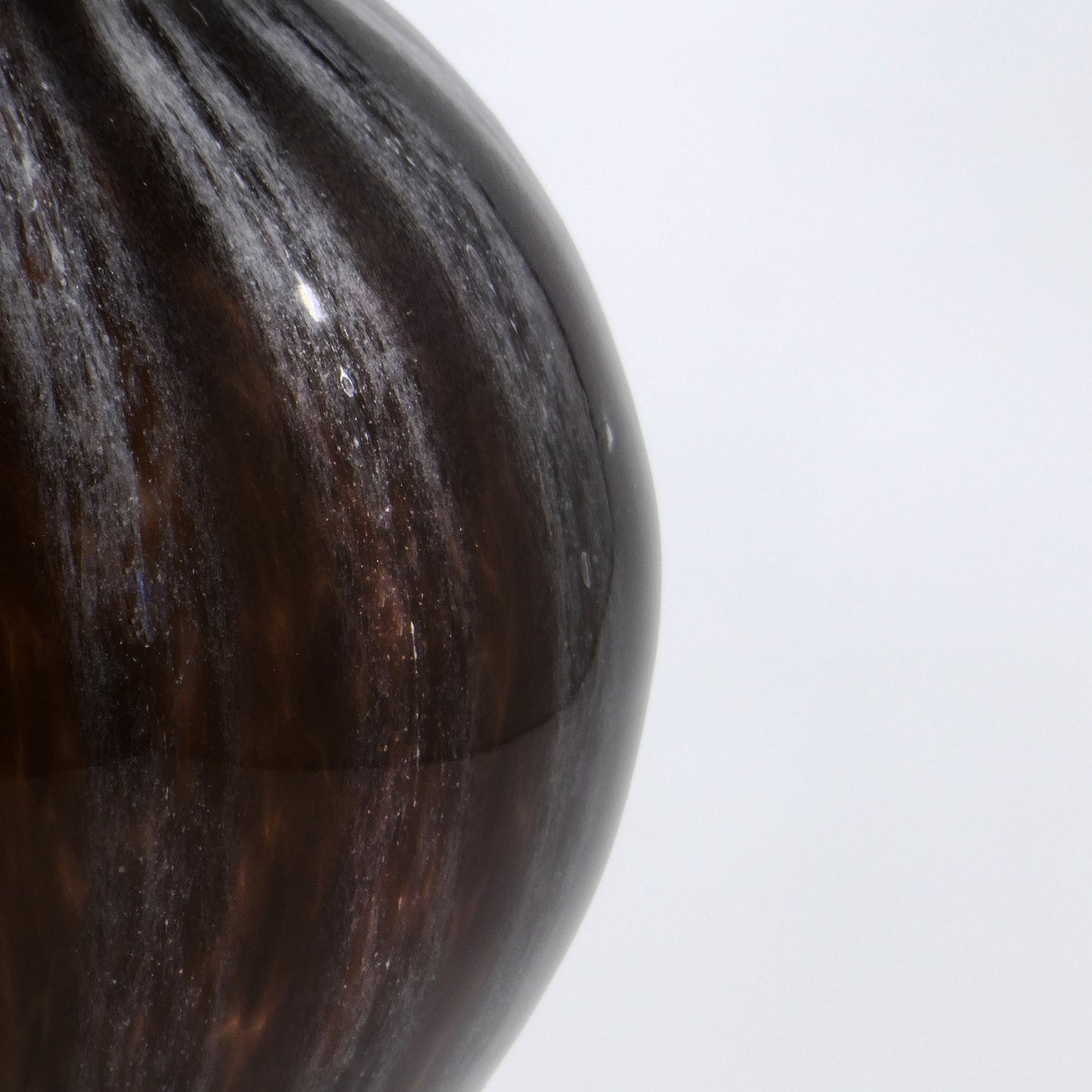 Small Prumo dark glass vase with opal stripes, 26.5 cm tall and 9.5 cm wide - Glasscor Store