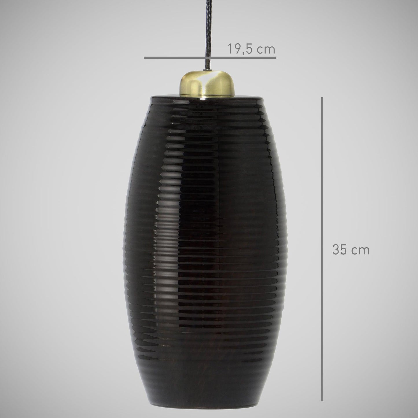 Candeeiro Suspensão Grande EXQUIS Preto - Glasscor Store