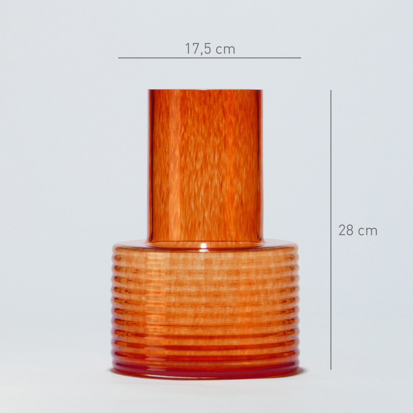 Glass Vase low TOGETHER Orange - Glasscor Store