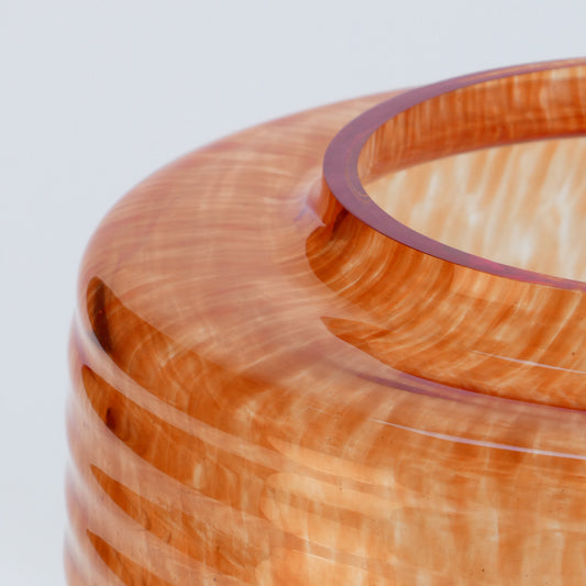 Glass Vase low TOGETHER Orange - Glasscor Store