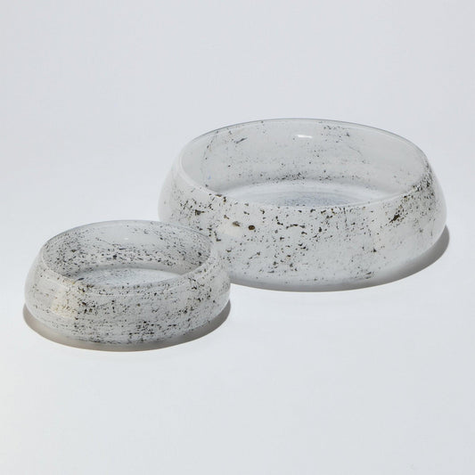 Glass Bowl Small WHITE VULKANIC - Glasscor Store