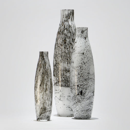 Glass Vase Obus Small WHITE VULKANIC - Glasscor Store