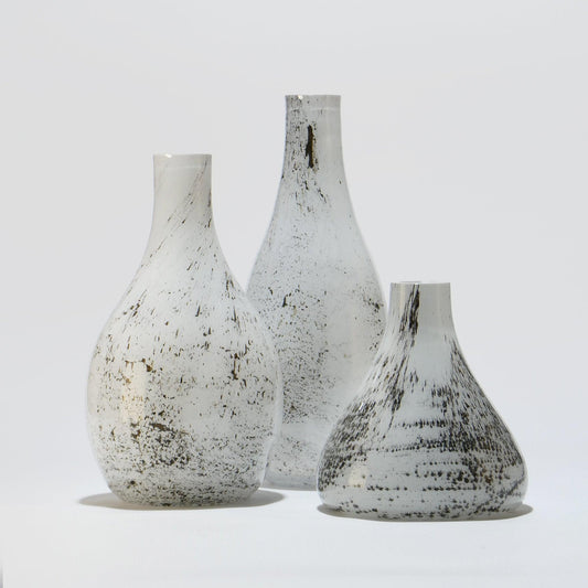 Glass Vase Small WHITE VULKANIC - Glasscor Store