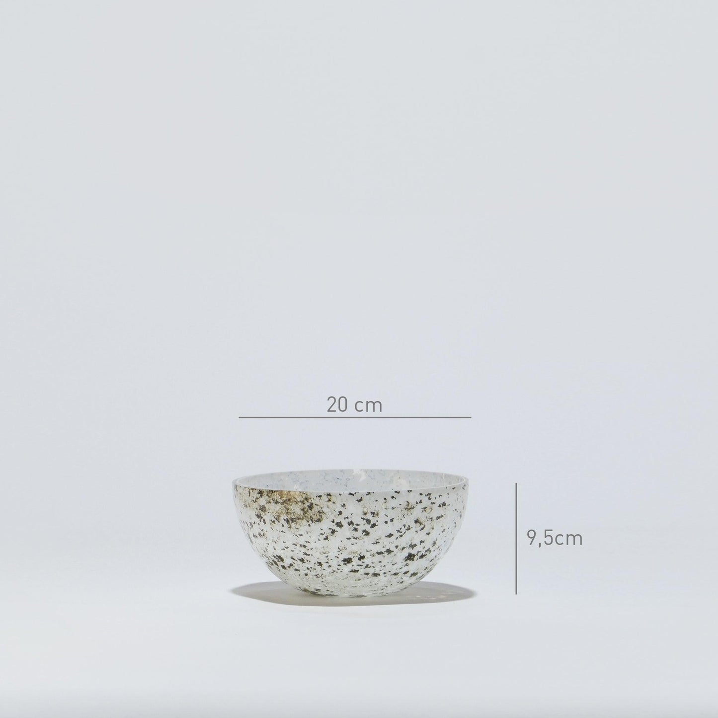 Glass Bowl Half Ball WHITE VULKANIC - Glasscor Store