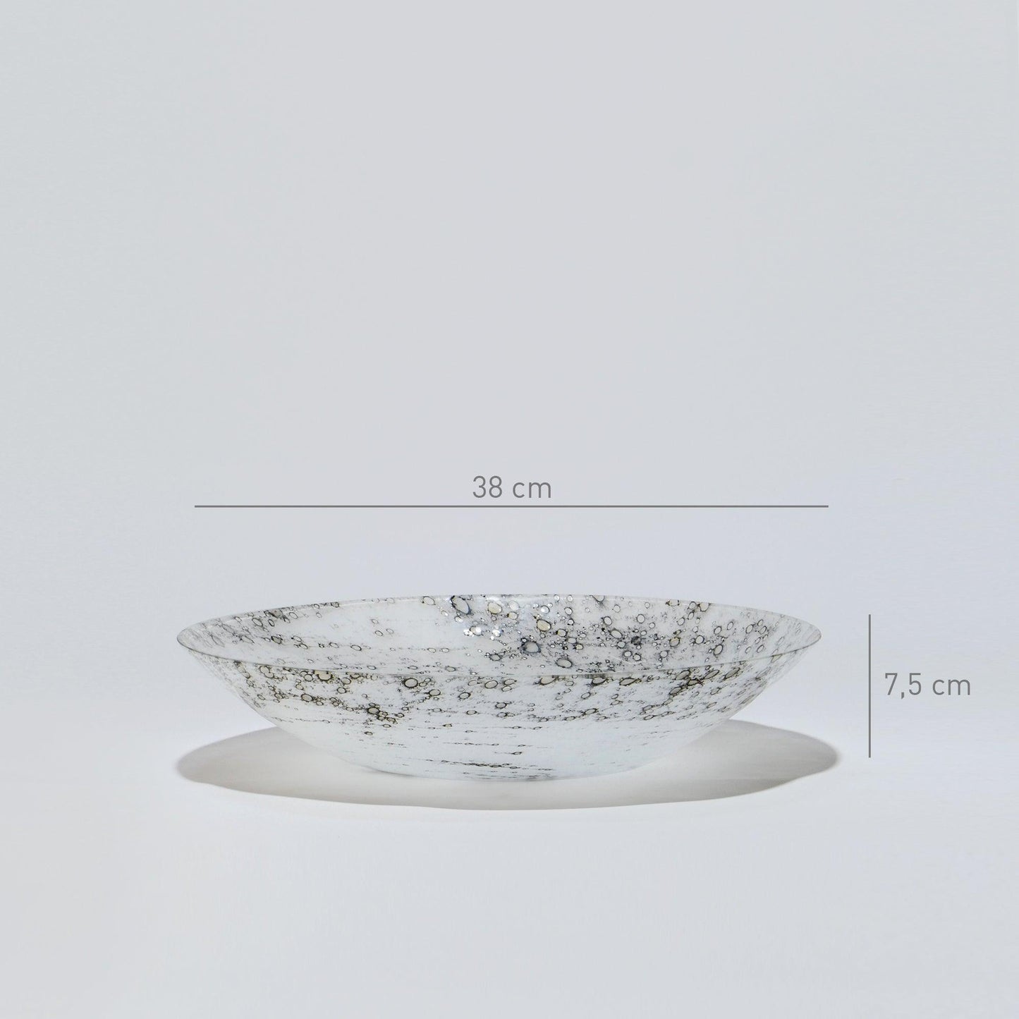 Glass Vase Large Open WHITE VULKANIC - Glasscor Store