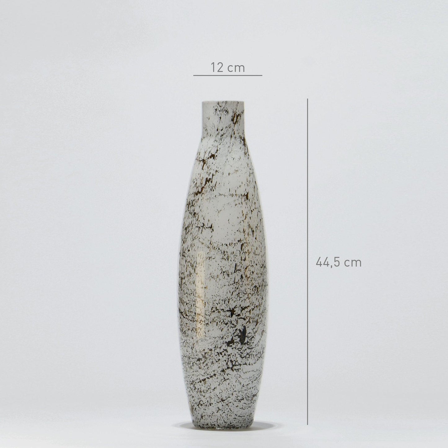 Glass Vase Obus Small WHITE VULKANIC - Glasscor Store