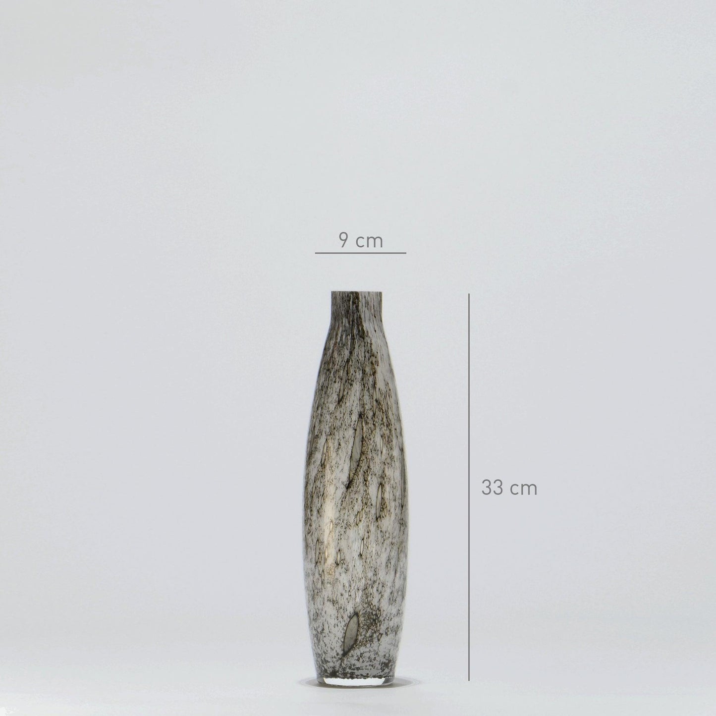 Glass Vase Obus Small WHITE VULKANIC - Glasscor Store