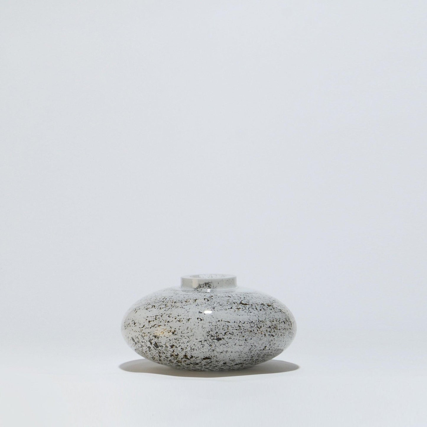 Glass Vase Oval WHITE VULKANIC - Glasscor Store