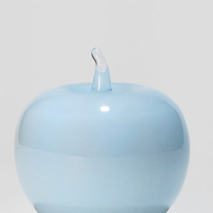 Glass decoration APPLE in Ice Blue Opal-Detail-GLASSCOR