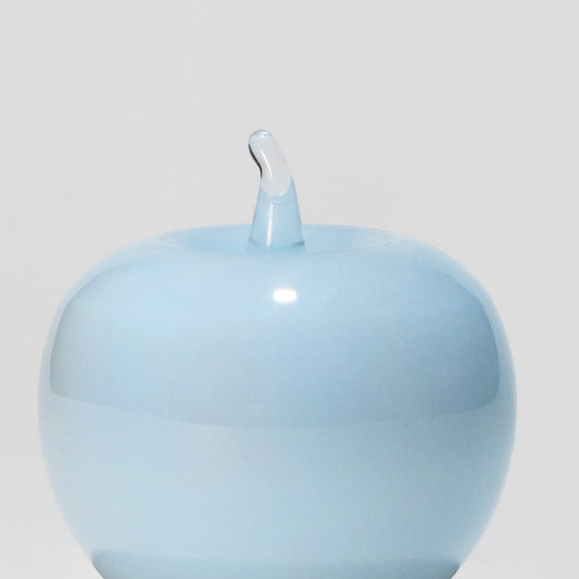 Glass decoration APPLE in Ice Blue Opal-Detail-GLASSCOR