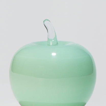 Glass decoration APPLE in Ice Blue Opal-Detail-GLASSCOR