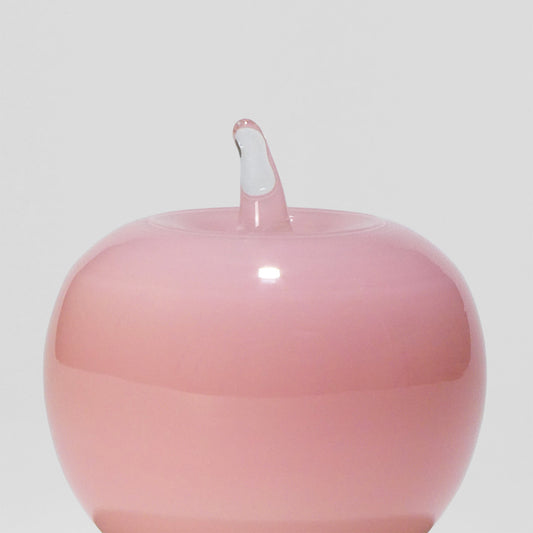 Glass decoration APPLE in Rose Opal-Detail-GLASSCOR