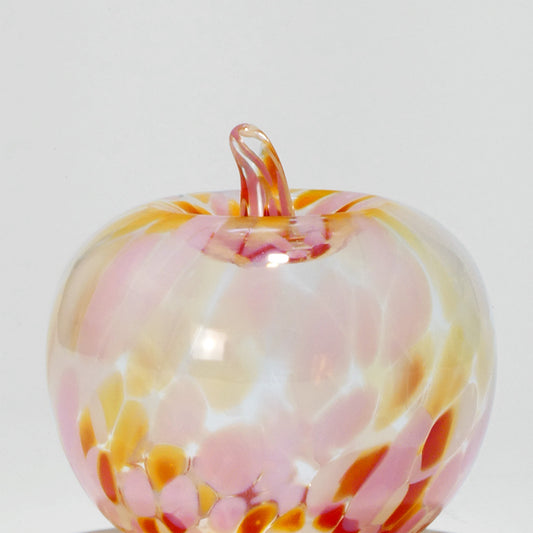 Glass decoration APPLE in Rose and Red Glass Color Grains-Detail-GLASSCOR