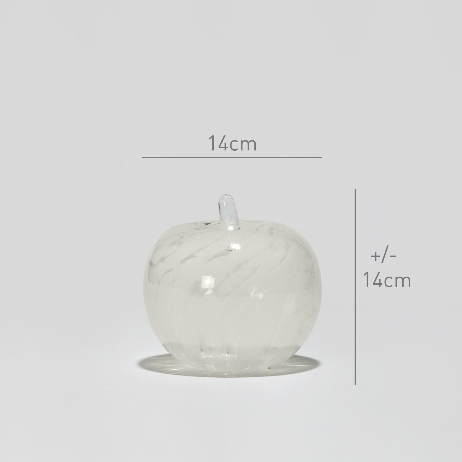 Glass decoration APPLE in Opal and Sand Glass Color Grains-Dimensions-GLASSCOR