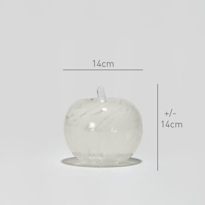 Glass decoration APPLE in Opal and Sand Glass Color Grains-Dimensions-GLASSCOR