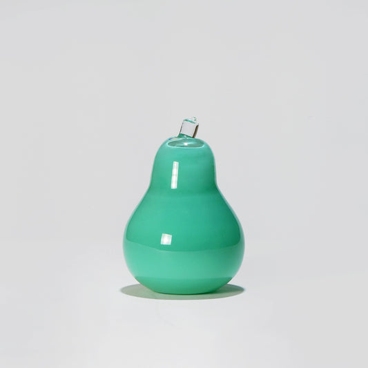 Glass decoration PEAR in Neptune Green Opal-GLASSCOR