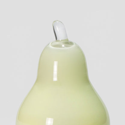 Glass decoration PEAR in Pale Green Opal-Detail-GLASSCOR
