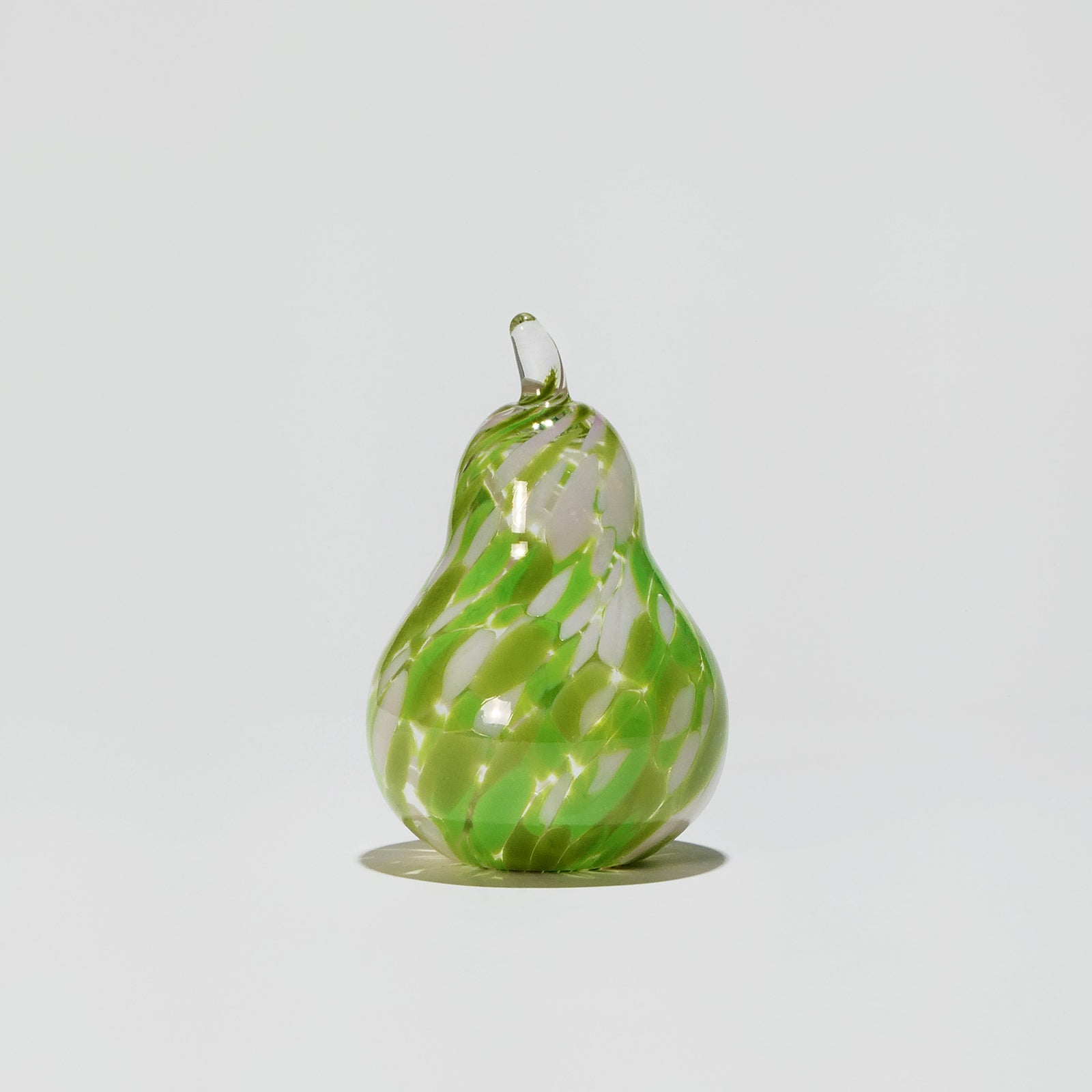 Glass decoration PEAR in Green and Rose Glass Color Grains-GLASSCOR