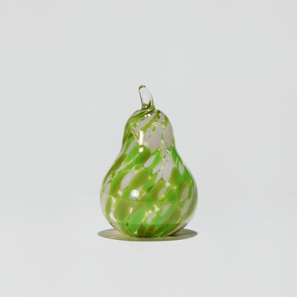 Glass decoration PEAR in Green and Rose Glass Color Grains-GLASSCOR