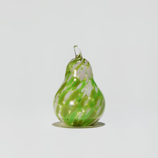 Glass decoration PEAR in Green and Rose Glass Color Grains-GLASSCOR