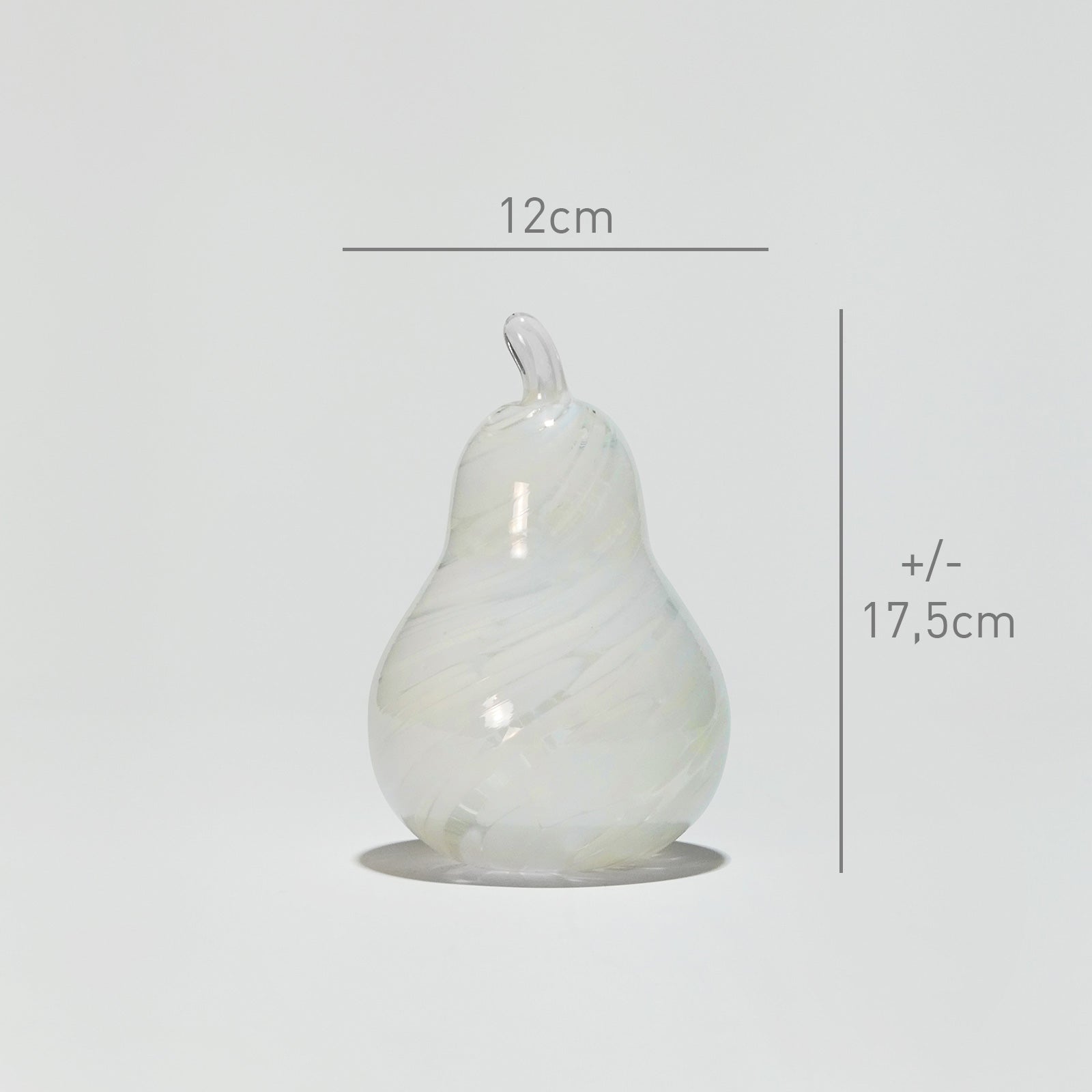 Glass decoration PEAR in Opal and Sand Glass Color Grains-Dimensions-GLASSCOR