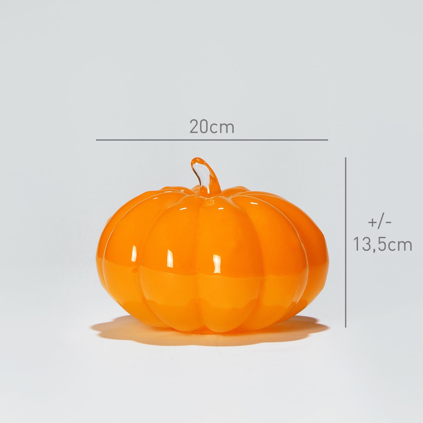 Glass decoration PUMPKIN in Orange Opal-Dimensions-GLASSCOR