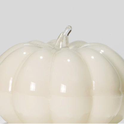 Glass decoration PUMPKIN in Warm Gray Opal-Detail-GLASSCOR