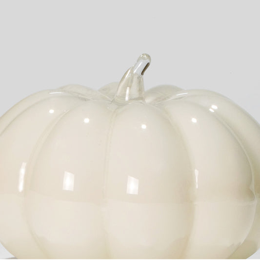 Glass decoration PUMPKIN in Warm Gray Opal-Detail-GLASSCOR