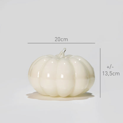Glass decoration PUMPKIN in Warm Gray Opal-Dimensions-GLASSCOR
