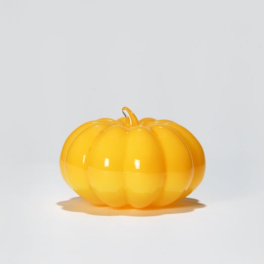 Glass decoration PUMPKIN in Yellow Opal-GLASSCOR