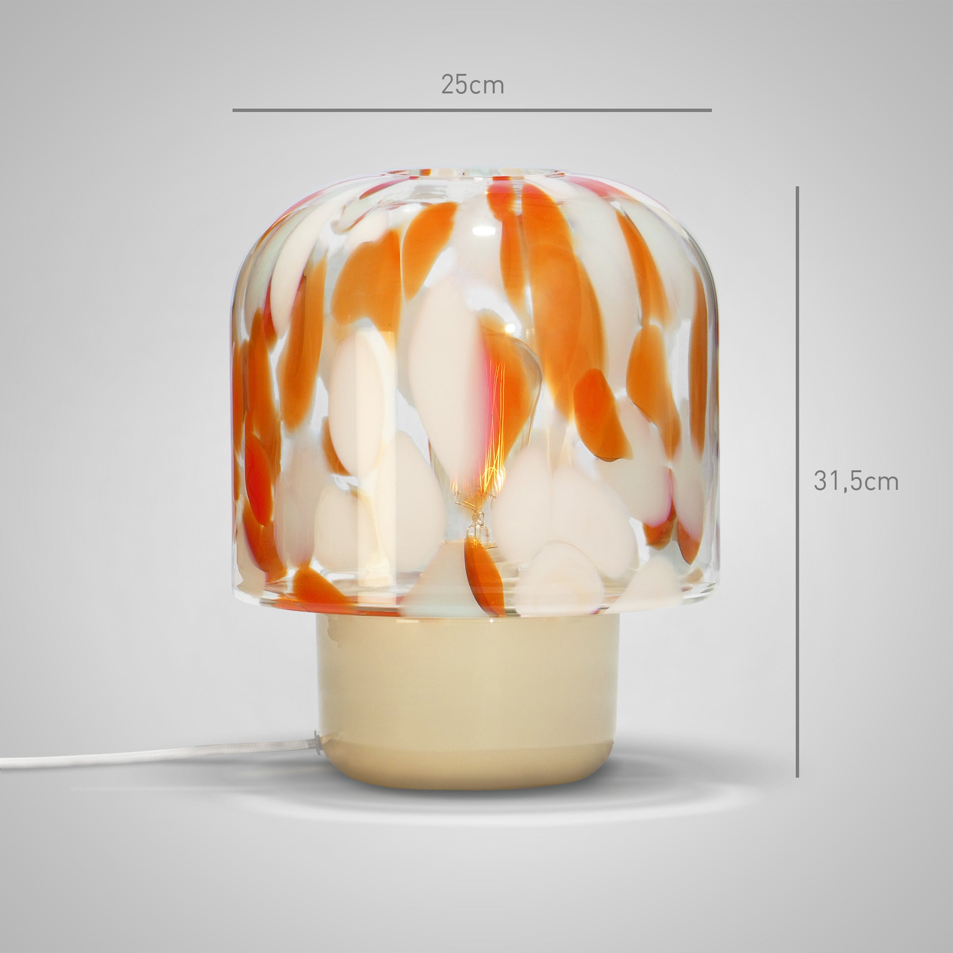 Glass table lamp NIU green | dimensions | Glasscor Store