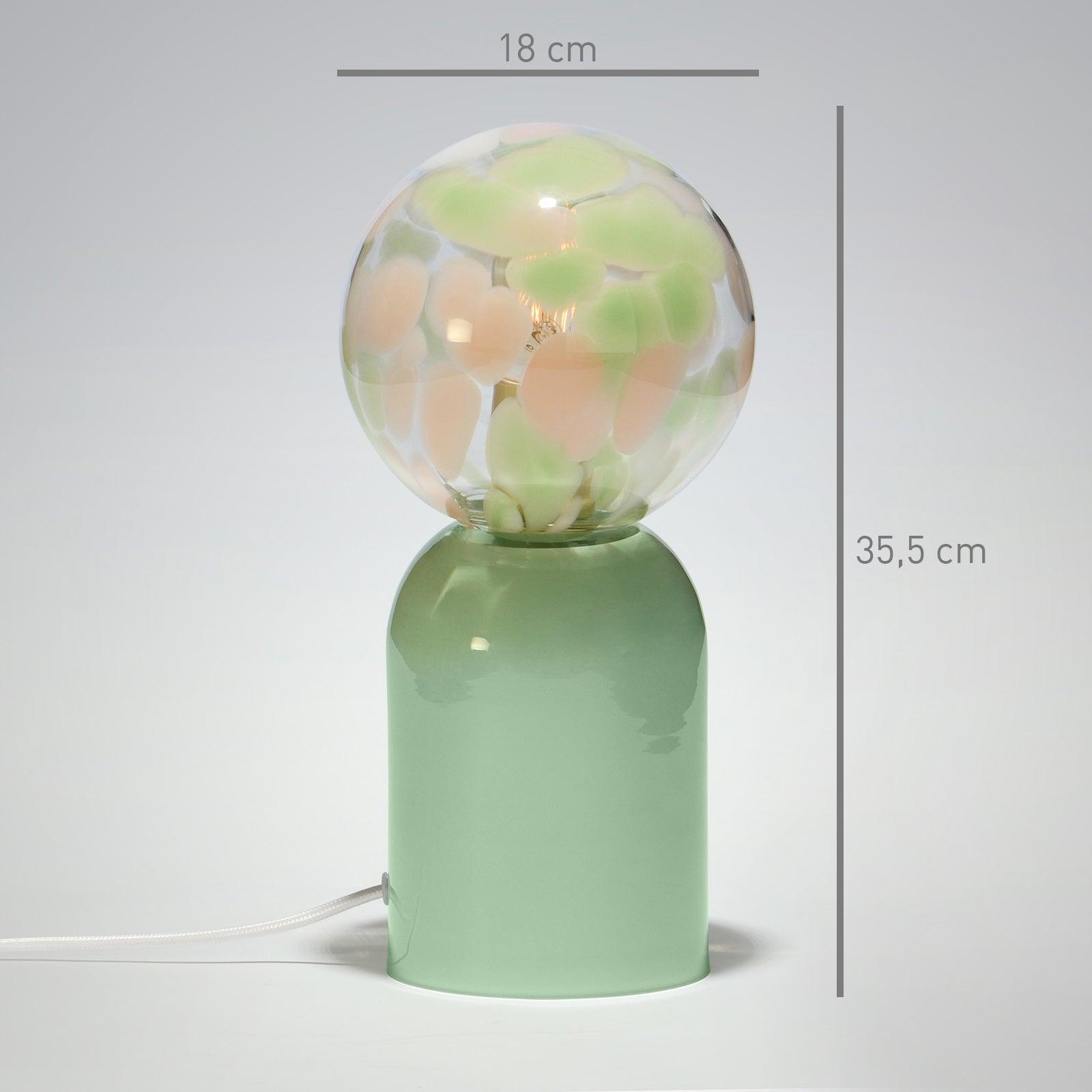 7342-01-DIXIE_TALL-GRAINS_GREEN_ROSE-GREEN_DIMENSIONS - Glasscor Store