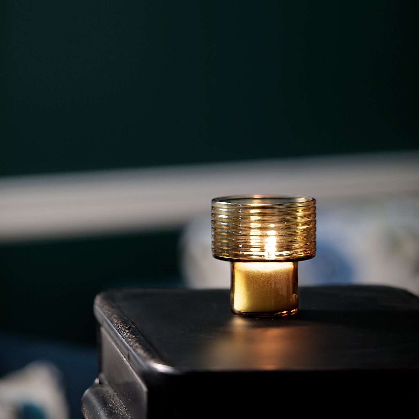 Glass Candle Holder GLOW TOGEHER SMALL Hi MUSTARD_AMBIENT DECOR - GLASSCOR