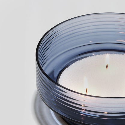 Glass Candle Holder GLOW TOGETHER Large Boreal Blue-DETAIL-GLASSCOR