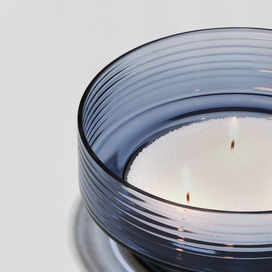 Glass Candle Holder GLOW TOGETHER Large Boreal Blue-DETAIL-GLASSCOR